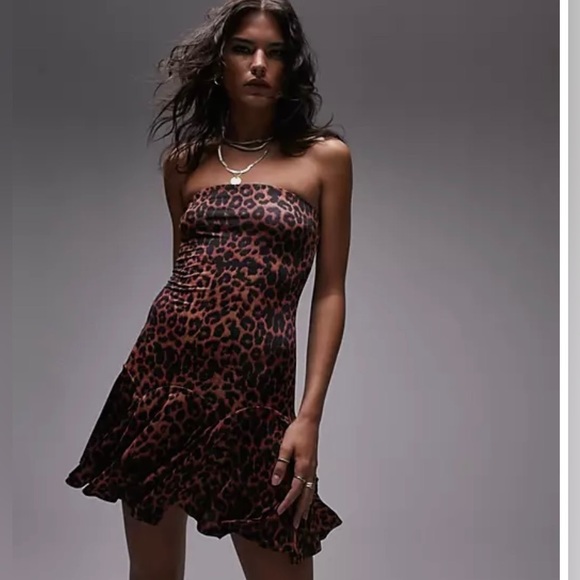 Topshop Bandeau Mini Dress - Picture 2 of 5